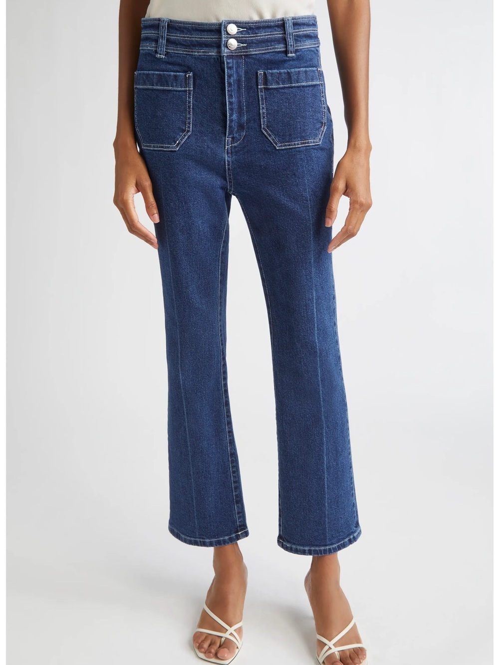 NWT Cinq a Sept Ocean Blue Wide Leg Ankle Jeans Size 6